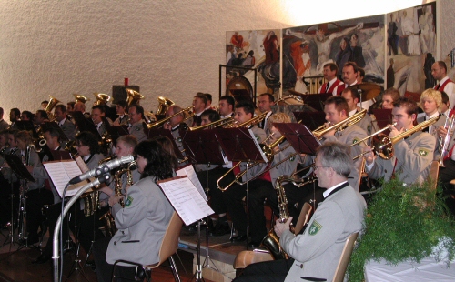 Das Große Blasorchester des Musikvereins beim Kirchenkonzert